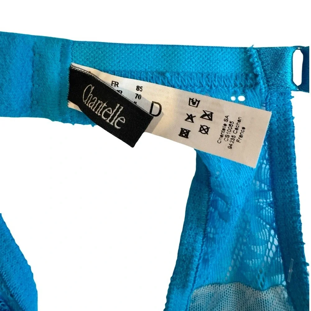 Chantelle Turquoise Blue Lace Unlined Underwire Bra 32D NWT 2141/JX - Picture 7 of 7